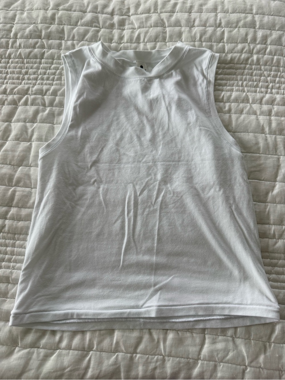 Yogalicious White Ribbed Sleeveless Crop Tank